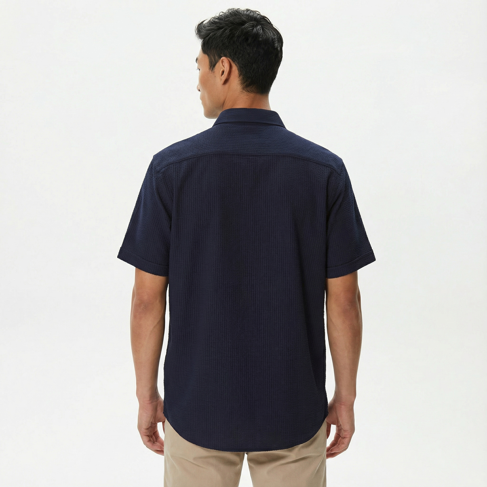  Nautica Erkek Lacivert Classic Fit Kısa Kollu Gömlek