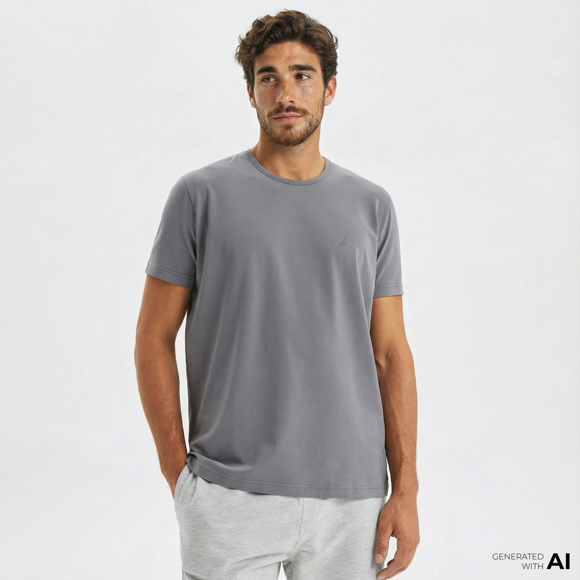  Nautica Erkek Gri T-Shirt