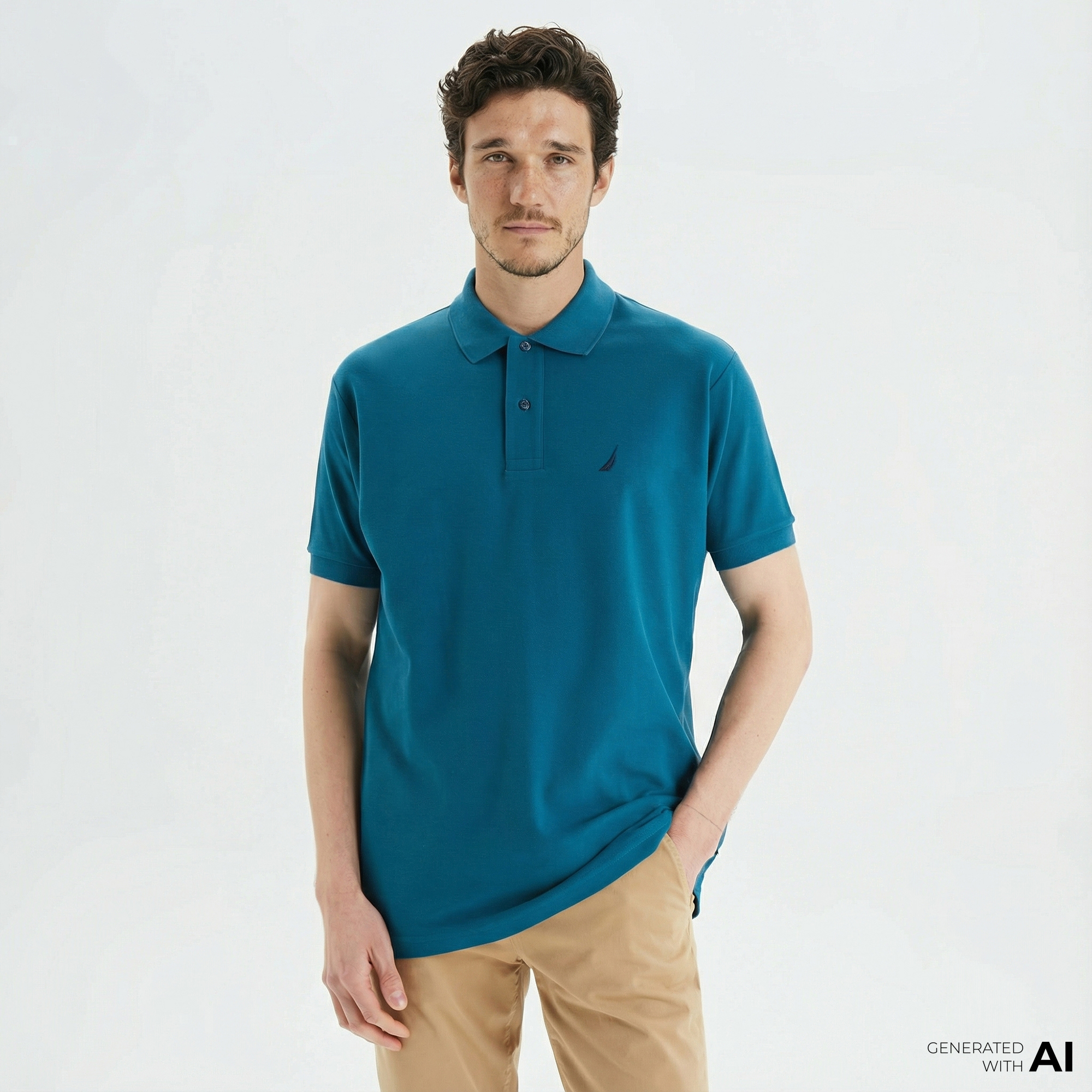  Nautica Erkek Mavi Classic Fit Kısa Kollu Polo Yaka T-Shirt
