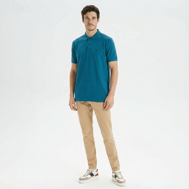 Nautica Erkek Mavi Classic Fit Kısa Kollu Polo Yaka T-Shirt