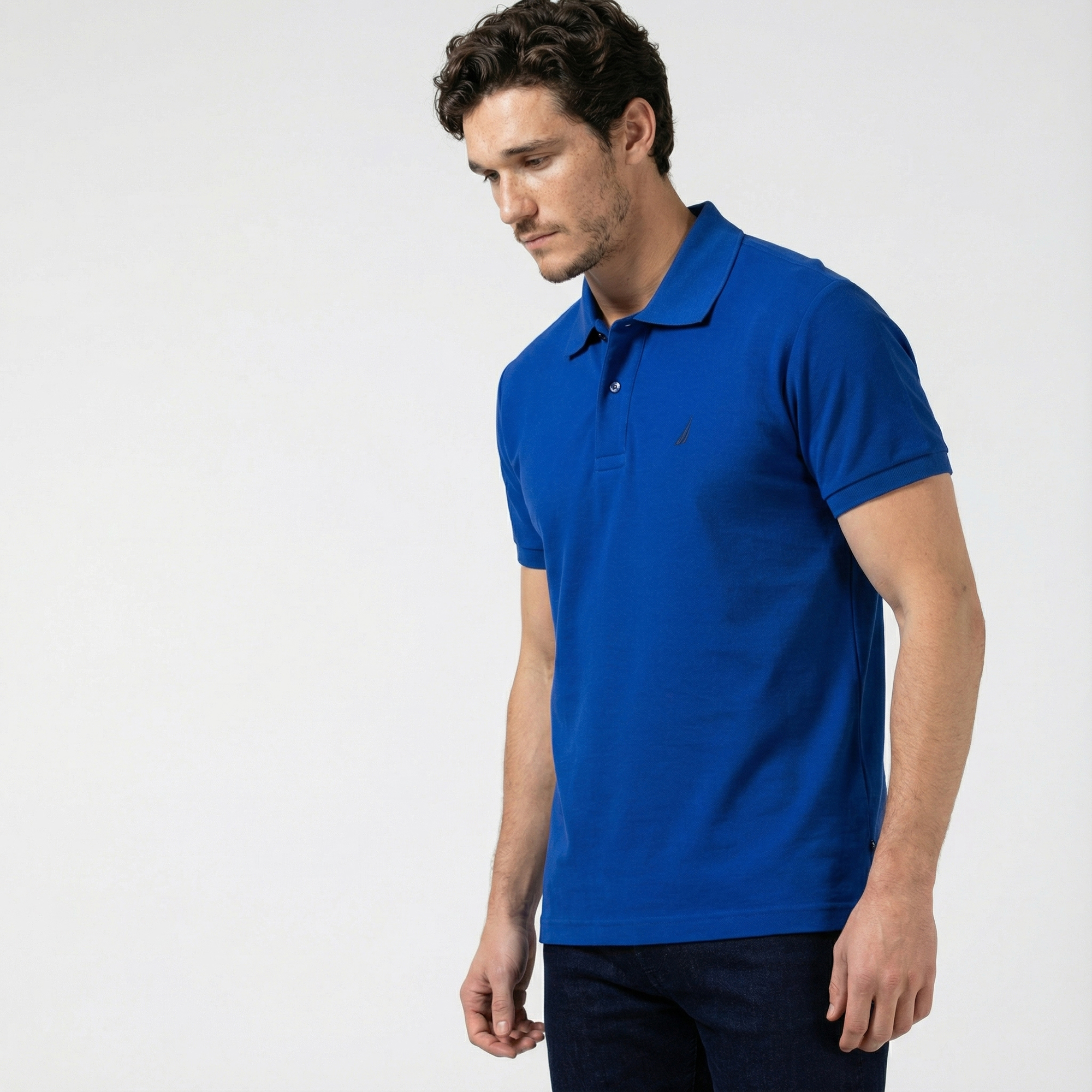  Nautica Erkek Classic Fit Mavi Kısa Kollu Polo Yaka T-Shirt