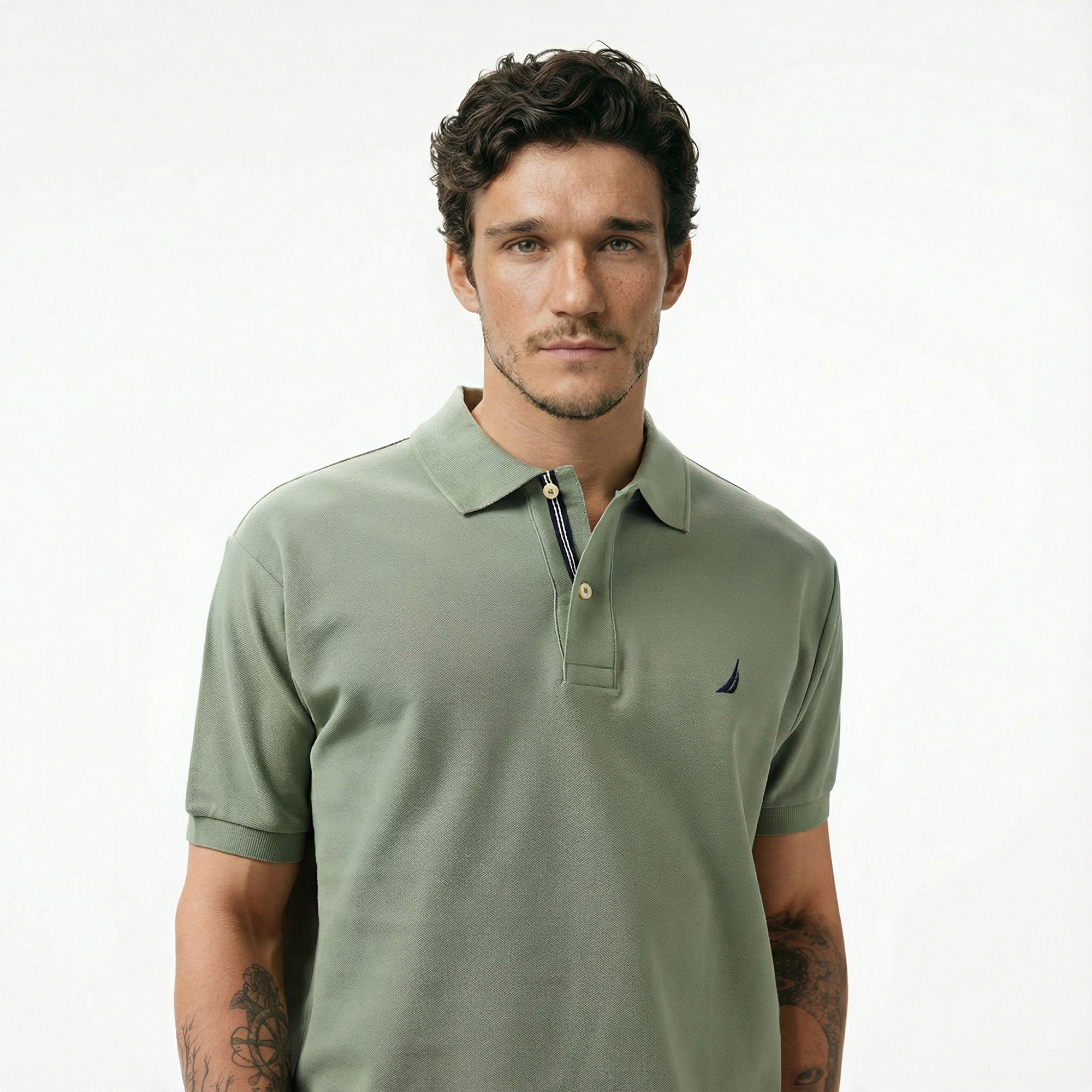  Nautica Erkek Yeşil Classic Fit Kısa Kollu Polo Yaka T-Shirt