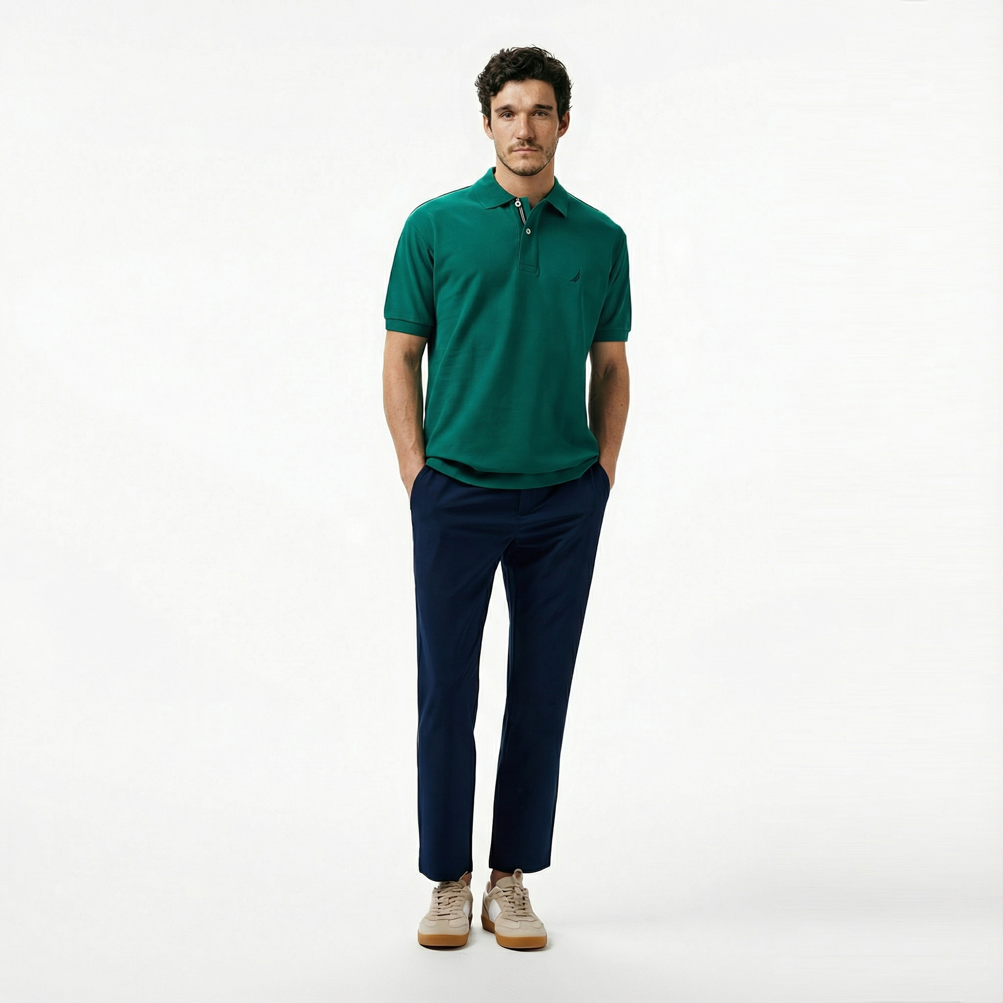  Nautica Erkek Yeşil Classic Fit Kısa Kollu Polo Yaka T-Shirt