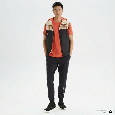  Nautica Erkek Siyah Baskılı Yelek