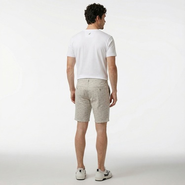  Nautica Erkek Gri Slim Fit Baskılı Bermuda