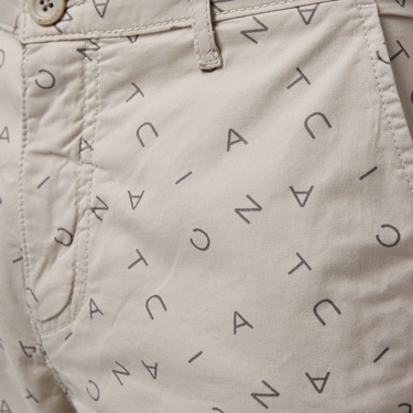  Nautica Erkek Gri Slim Fit Baskılı Bermuda