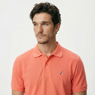  Nautica Erkek Turuncu Classic Fit Kısa Kollu Polo Yaka T-Shirt