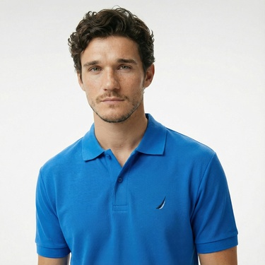  Nautica Erkek Mavi Classic Fit Kısa Kollu Polo Yaka T-Shirt