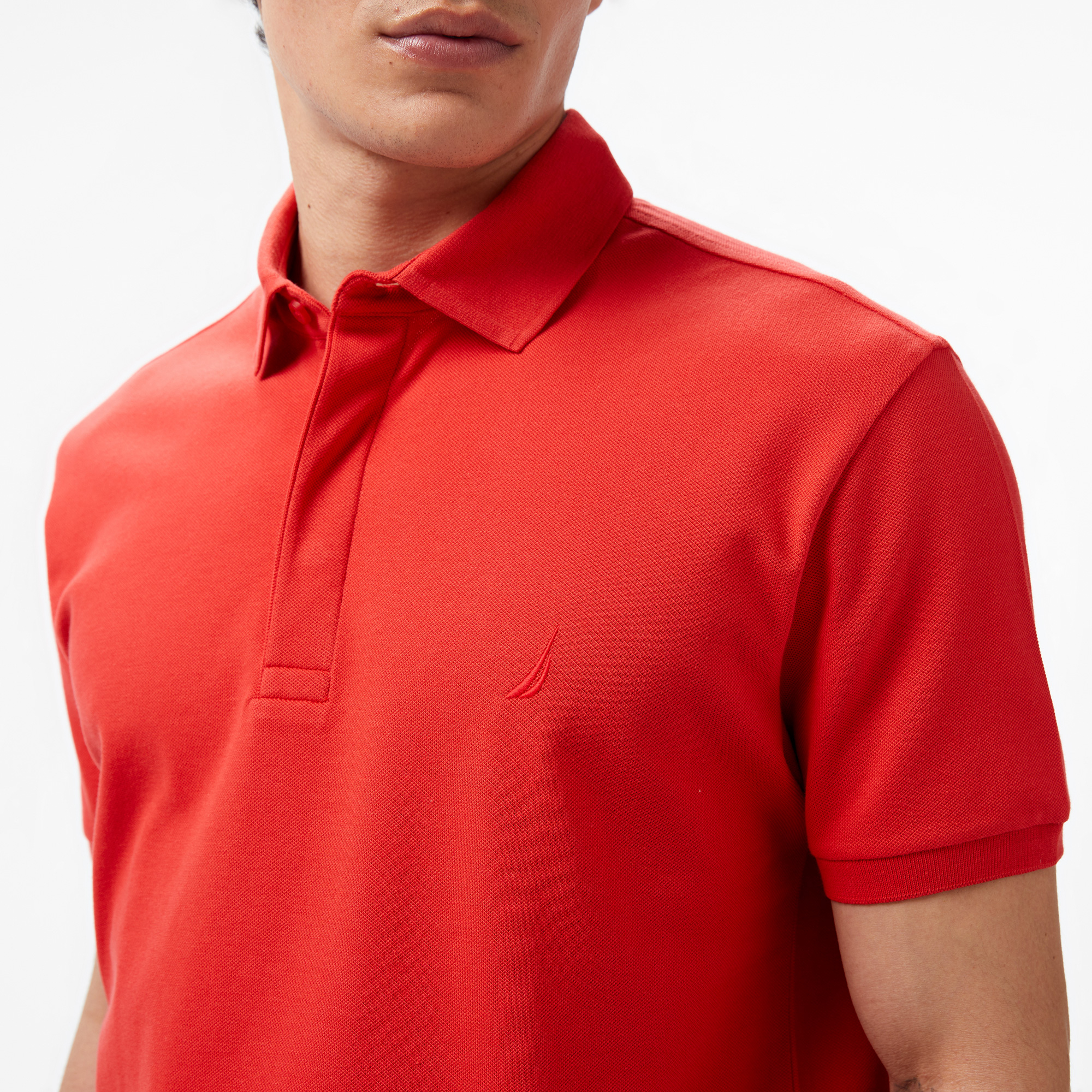  Nautica Erkek Kırmızı Slim Fit Kısa Kollu Polo Yaka T-Shirt