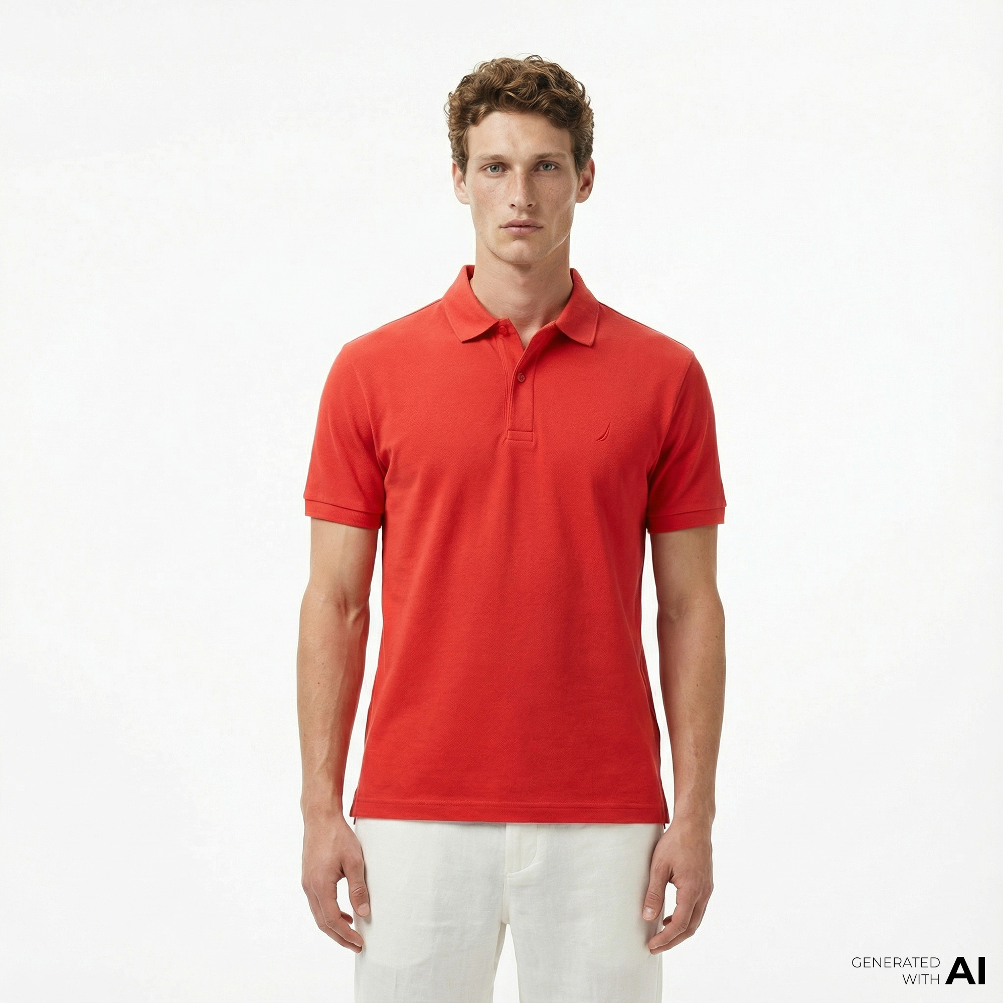  Nautica Erkek Kırmızı Slim Fit Kısa Kollu Polo Yaka T-Shirt