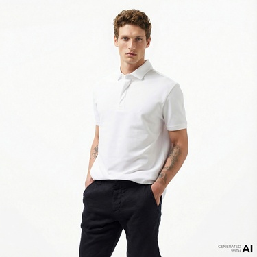  Nautica Erkek Beyaz Slim Fit Kısa Kollu Polo Yaka T-Shirt