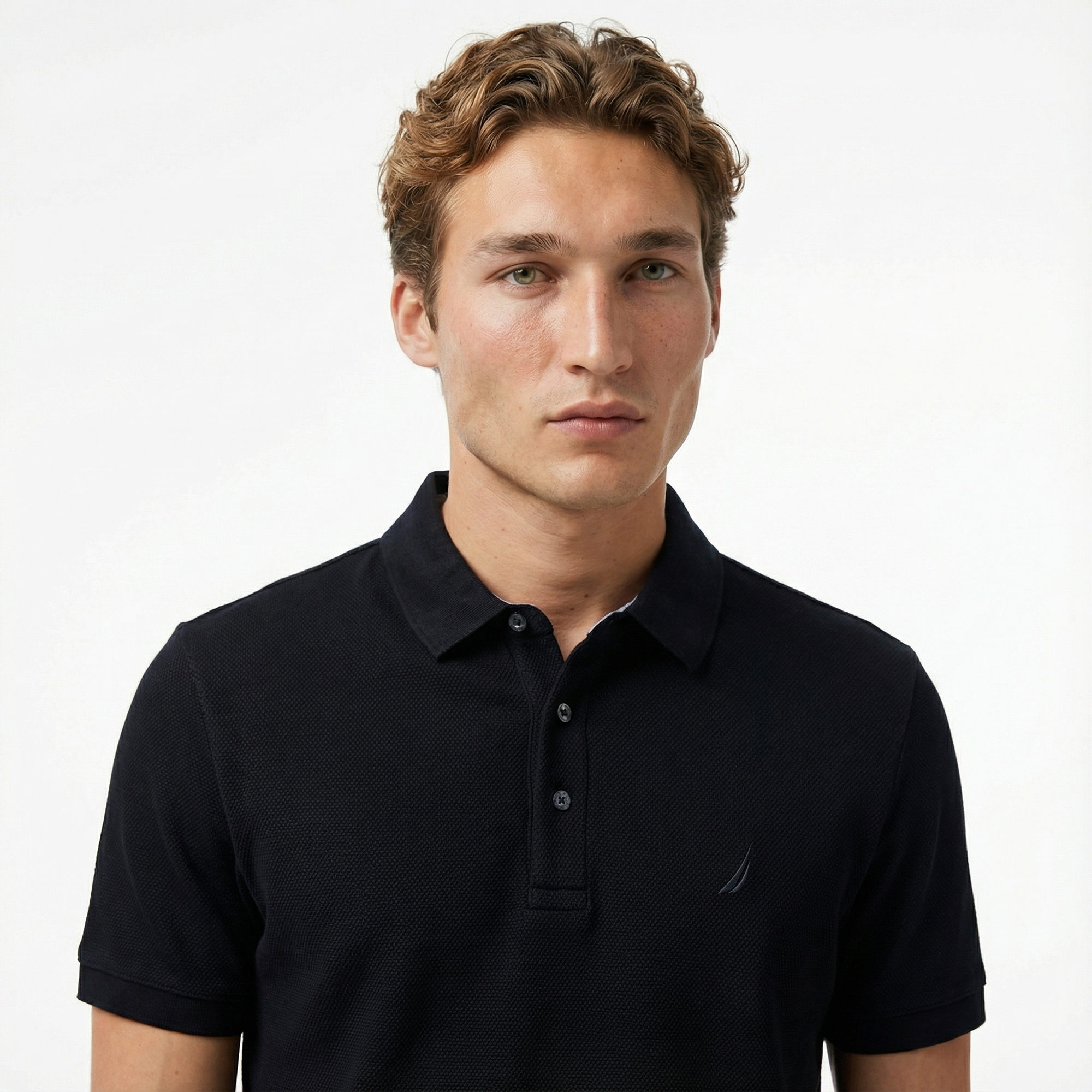  Nautica Erkek Siyah Slim Fit Kısa Kollu Polo Yaka T-Shirt