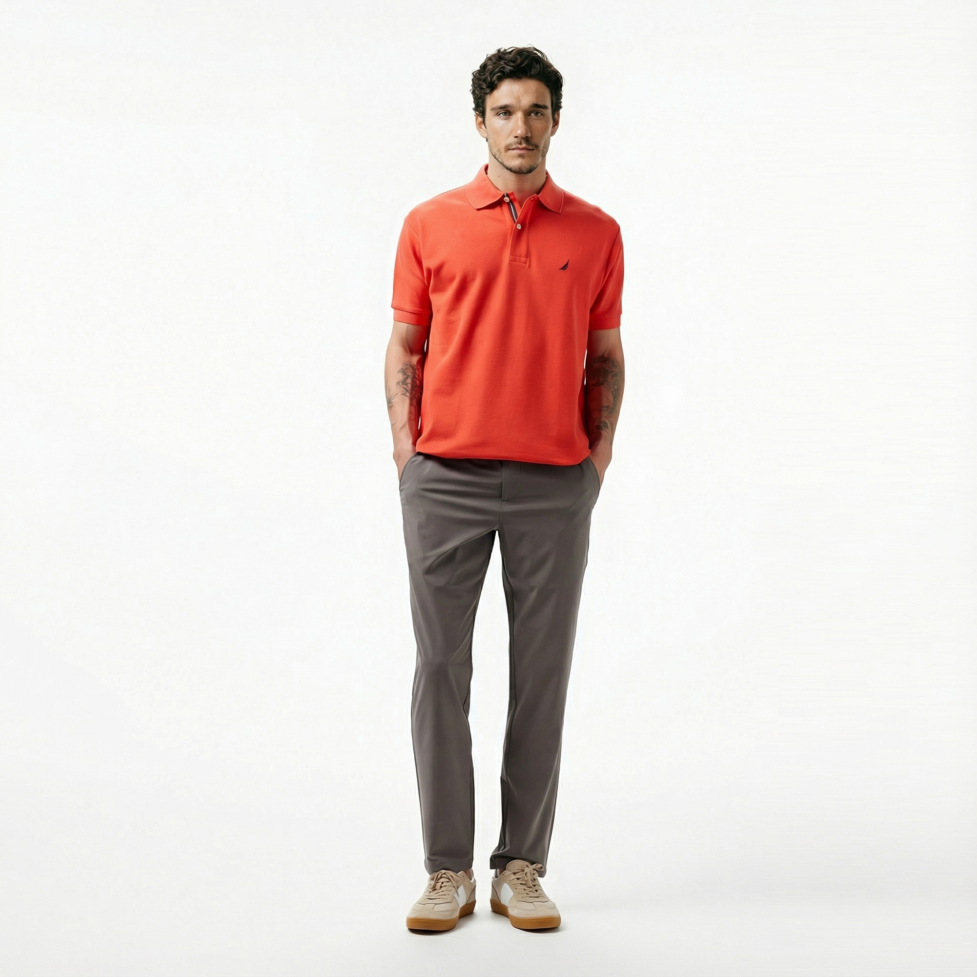  Nautica Erkek Turuncu Classic Fit Kısa Kollu Polo Yaka T-Shirt