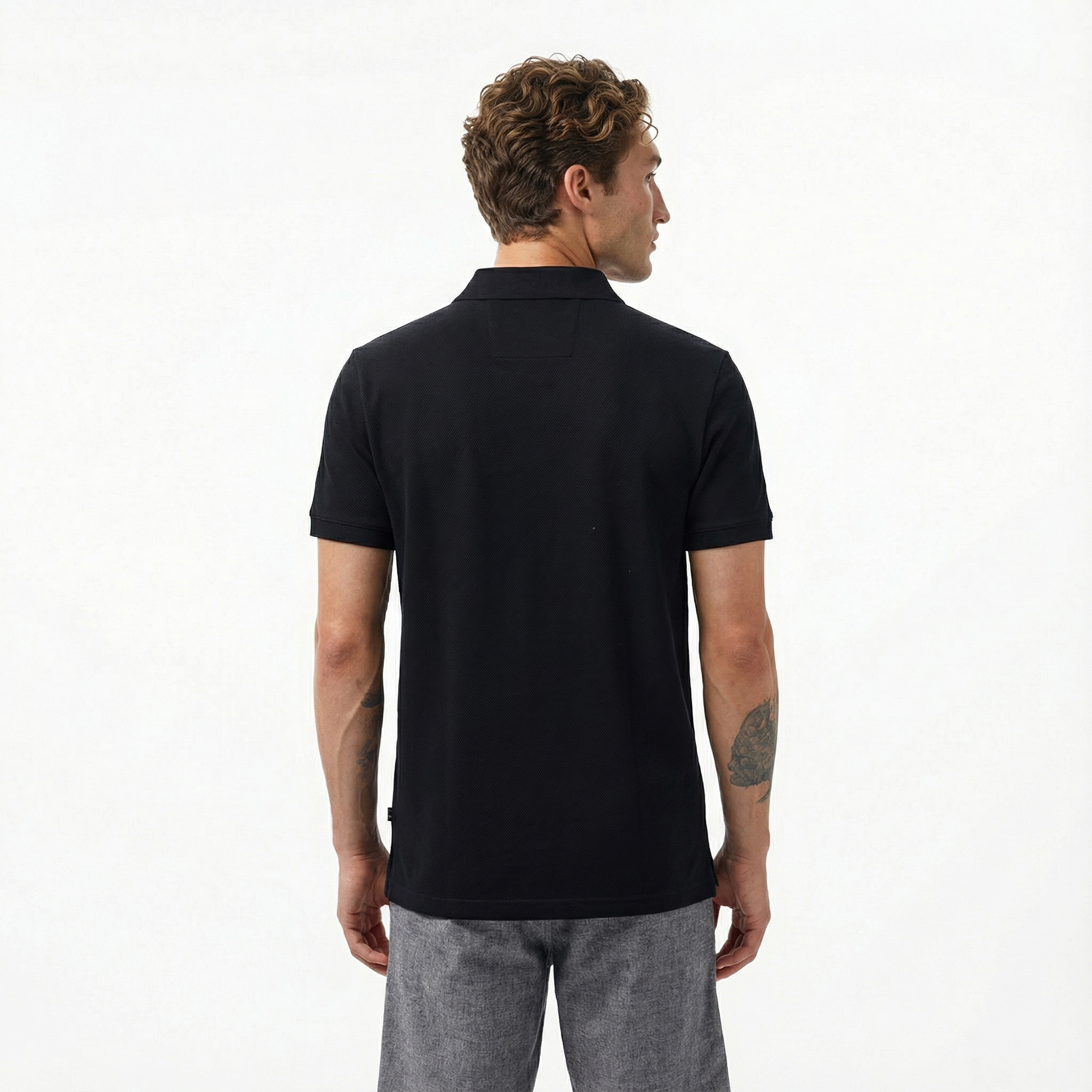  Nautica Erkek Siyah Slim Fit Kısa Kollu Polo Yaka T-Shirt