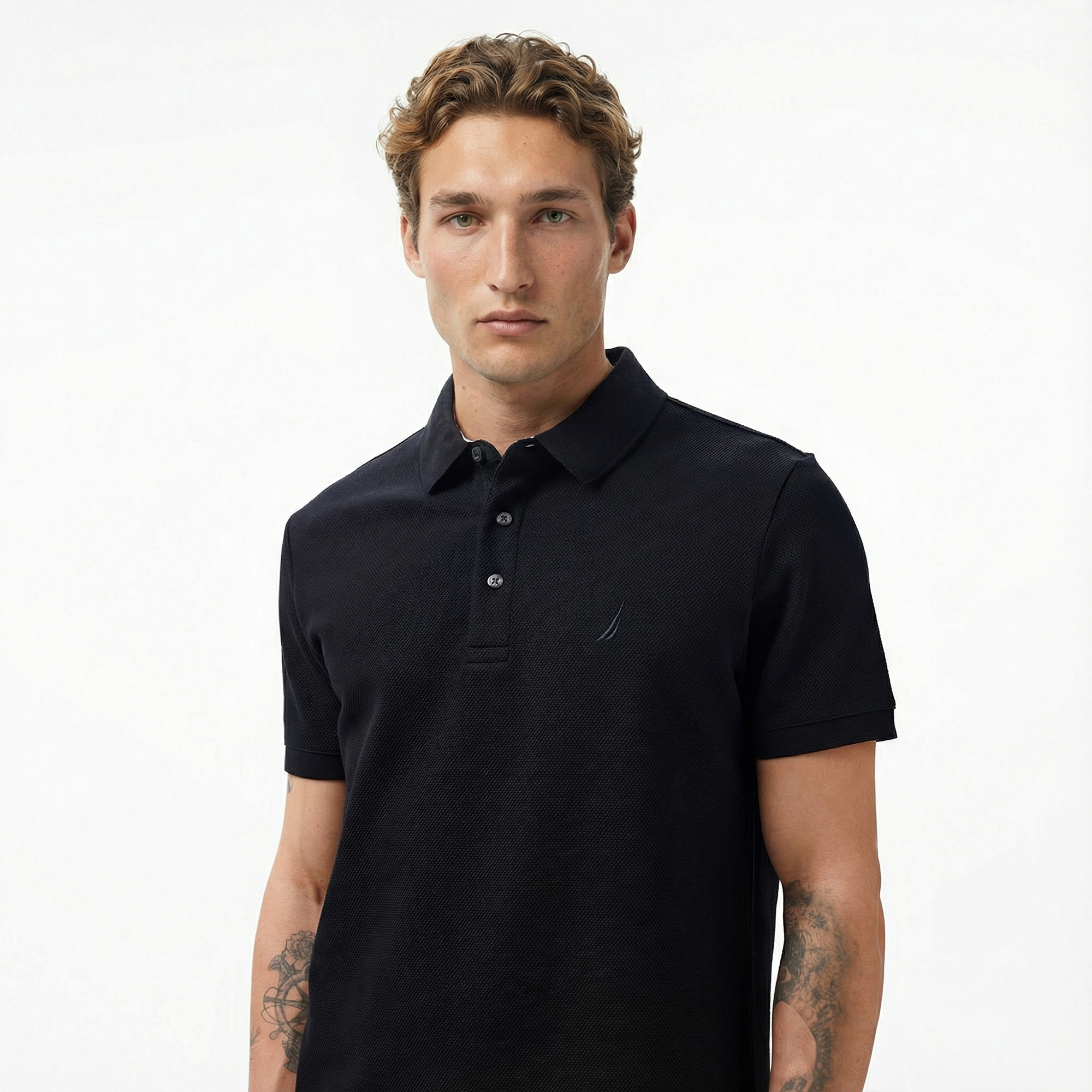  Nautica Erkek Siyah Slim Fit Kısa Kollu Polo Yaka T-Shirt