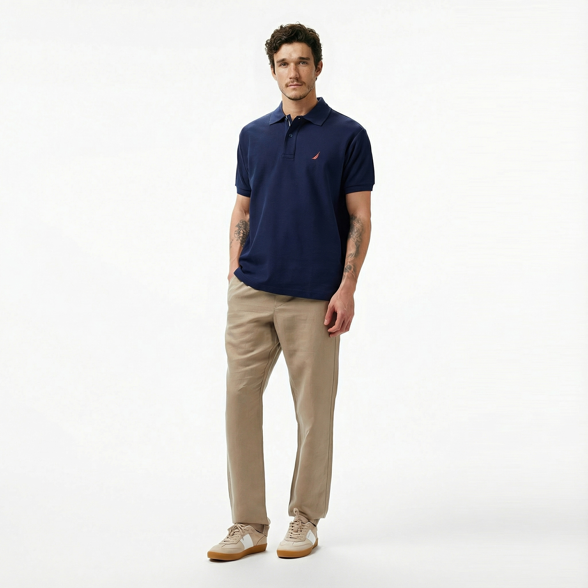  Nautica Erkek Lacivert Classic Fit Kısa Kollu Polo Yaka T-Shirt