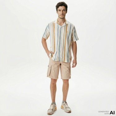  Nautica Erkek Bej Bermuda