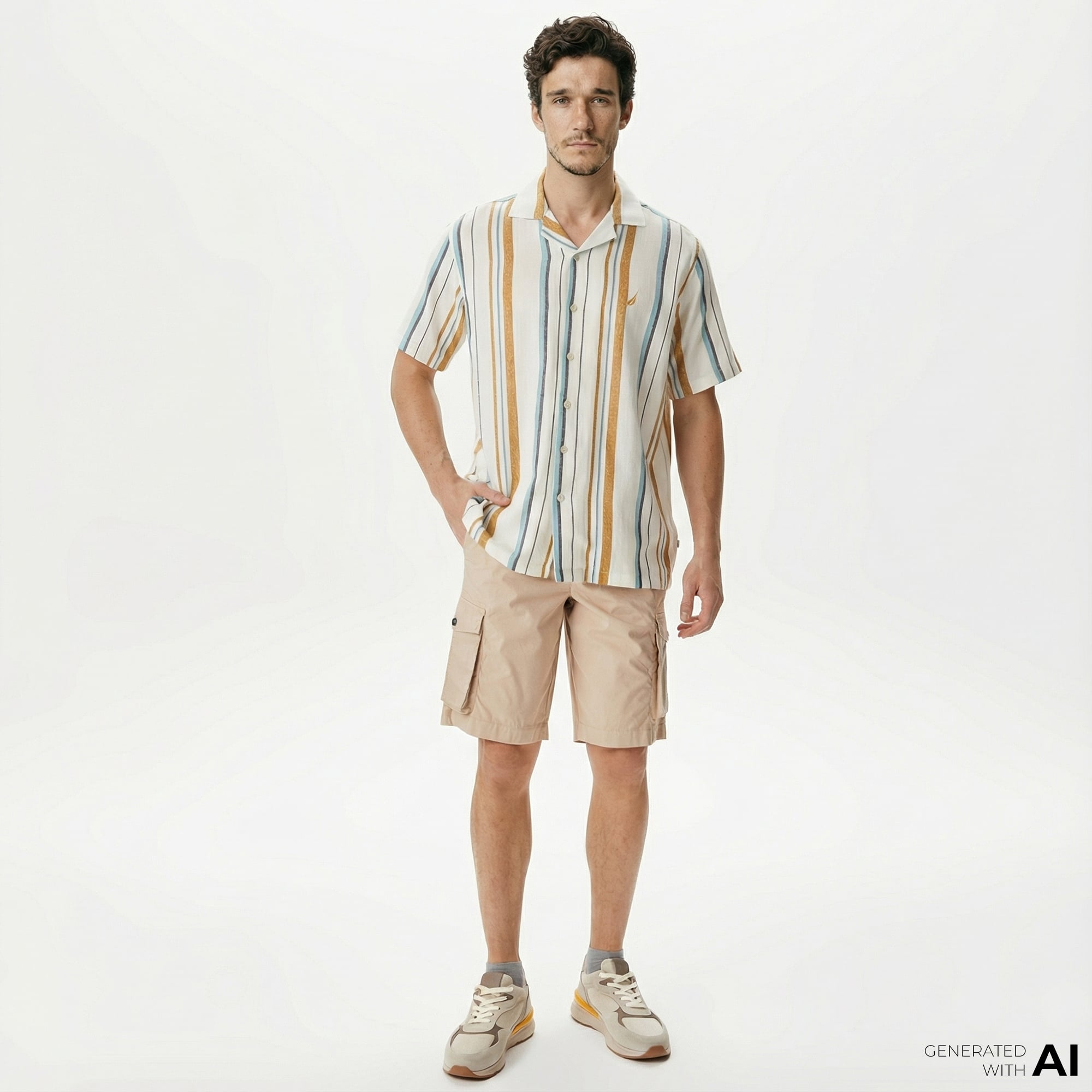  Nautica Erkek Bej Bermuda