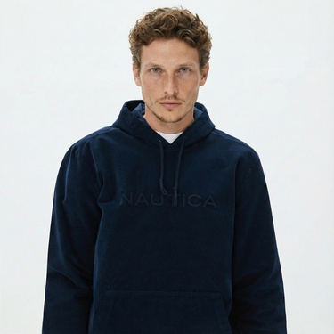  Nautica Erkek Lacivert Standart Fit Kapüşonlu Sweatshirt