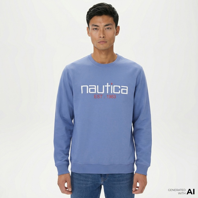  Nautica Erkek Mavi Standart Fit Sweatshirt