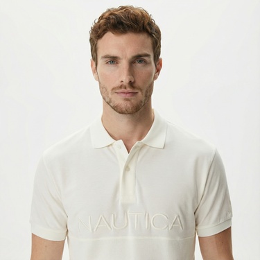  Nautica Erkek Beyaz Classic Fit Polo