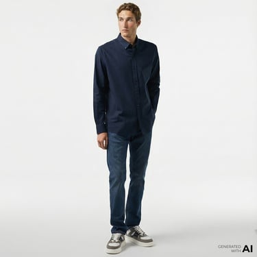  Nautica Erkek Lacivert Classic Fit Gömlek