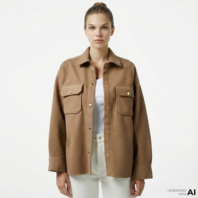  Nautica Kadın Kahverengi Regular Fit Gömlek