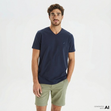  Nautica Erkek Lacivert Standart Fit T-Shirt
