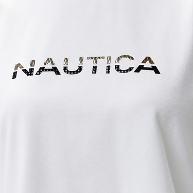  Nautica Kadın Beyaz Kısa Kollu T-Shirt