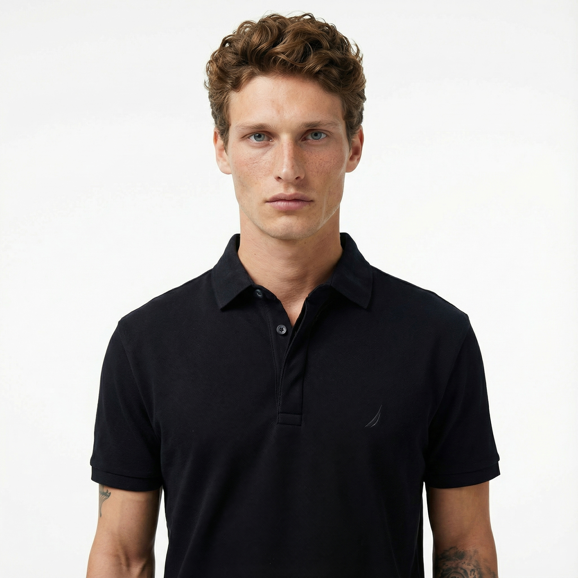  Nautica Erkek Siyah Slim Fit Kısa Kollu Polo Yaka T-Shirt