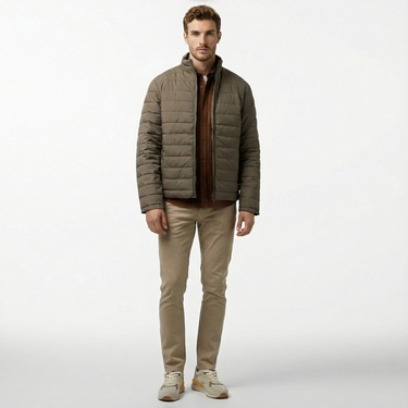  Nautica Erkek Kahverengi Çift Taraflı Mont