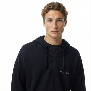  Nautica Erkek Siyah Standart Fit Sweatshirt