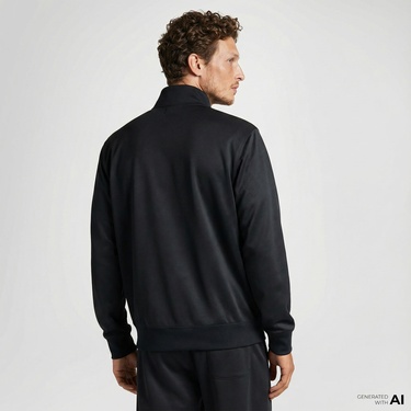  Converse Erkek Grafik Baskılı Siyah Eşofman Üstü