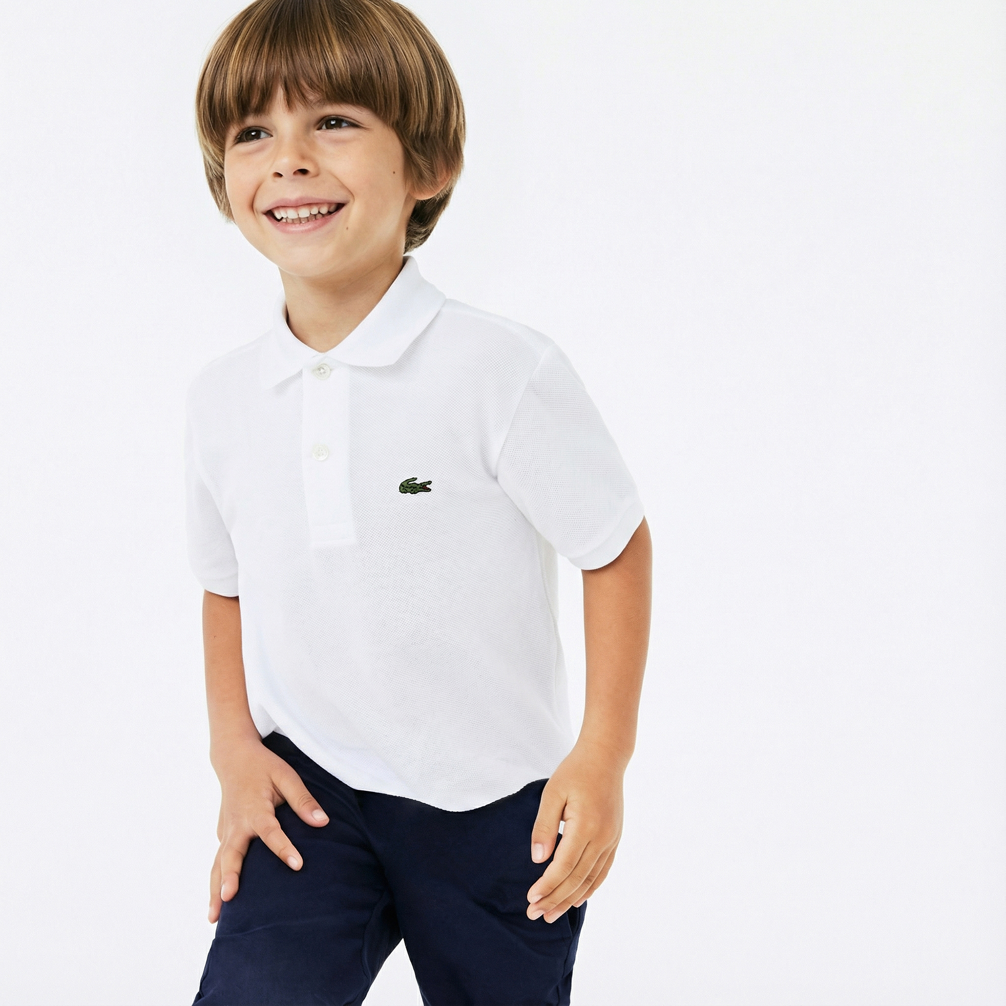  Lacoste Çocuk Regular Fit Beyaz Polo
