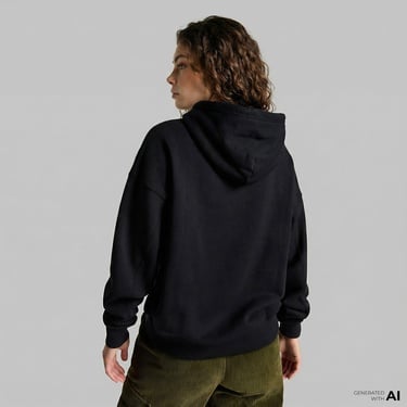  Converse Kadın Oversize Fit Siyah Hoodie
