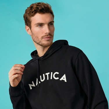  Nautica Erkek Siyah Standart Fit Sweatshirt