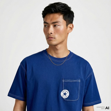  Converse Erkek Mavi T-Shirt