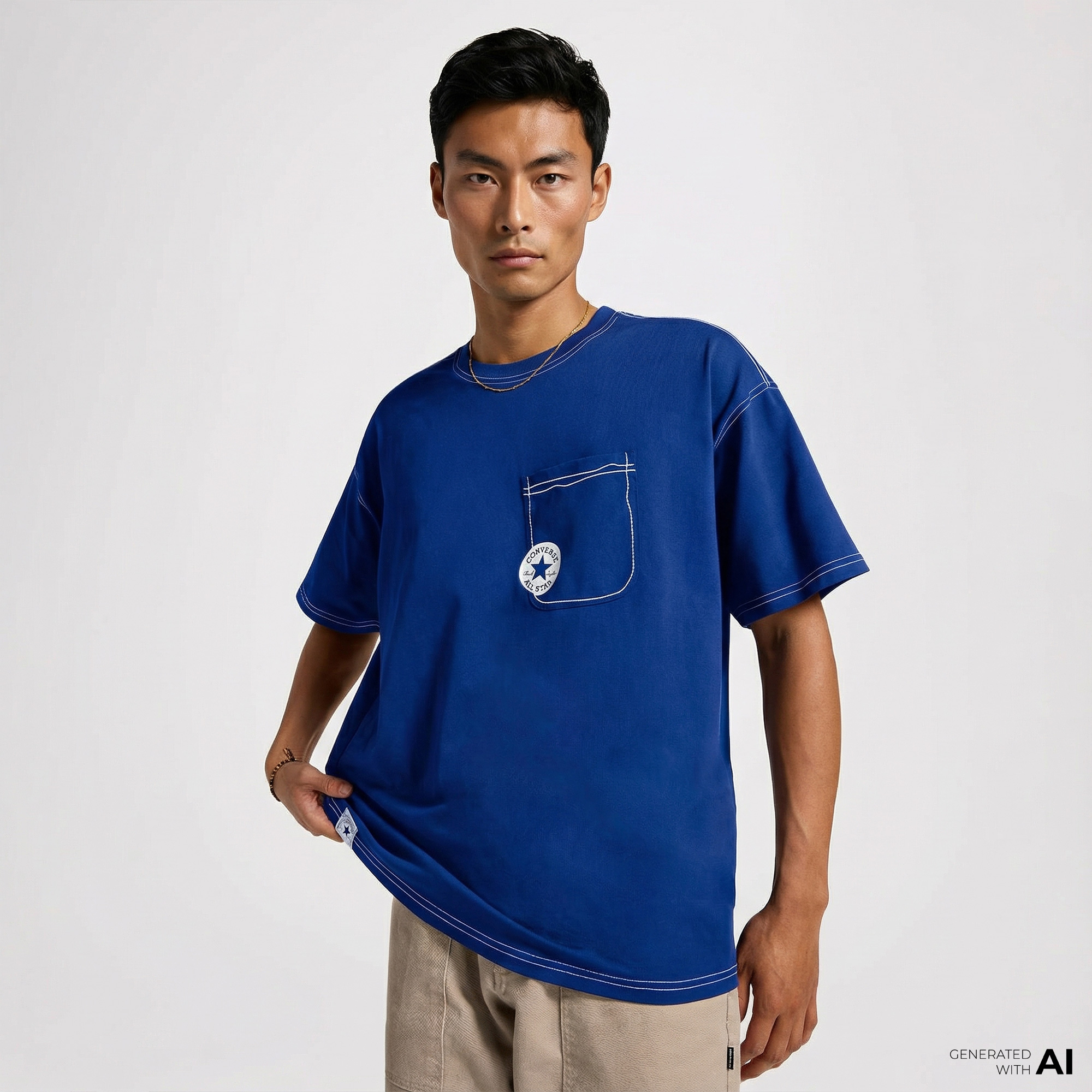  Converse Erkek Mavi T-Shirt