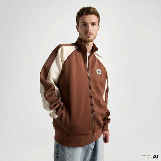  Converse Erkek Renk Bloklu Kahverengi Eşofman Üstü