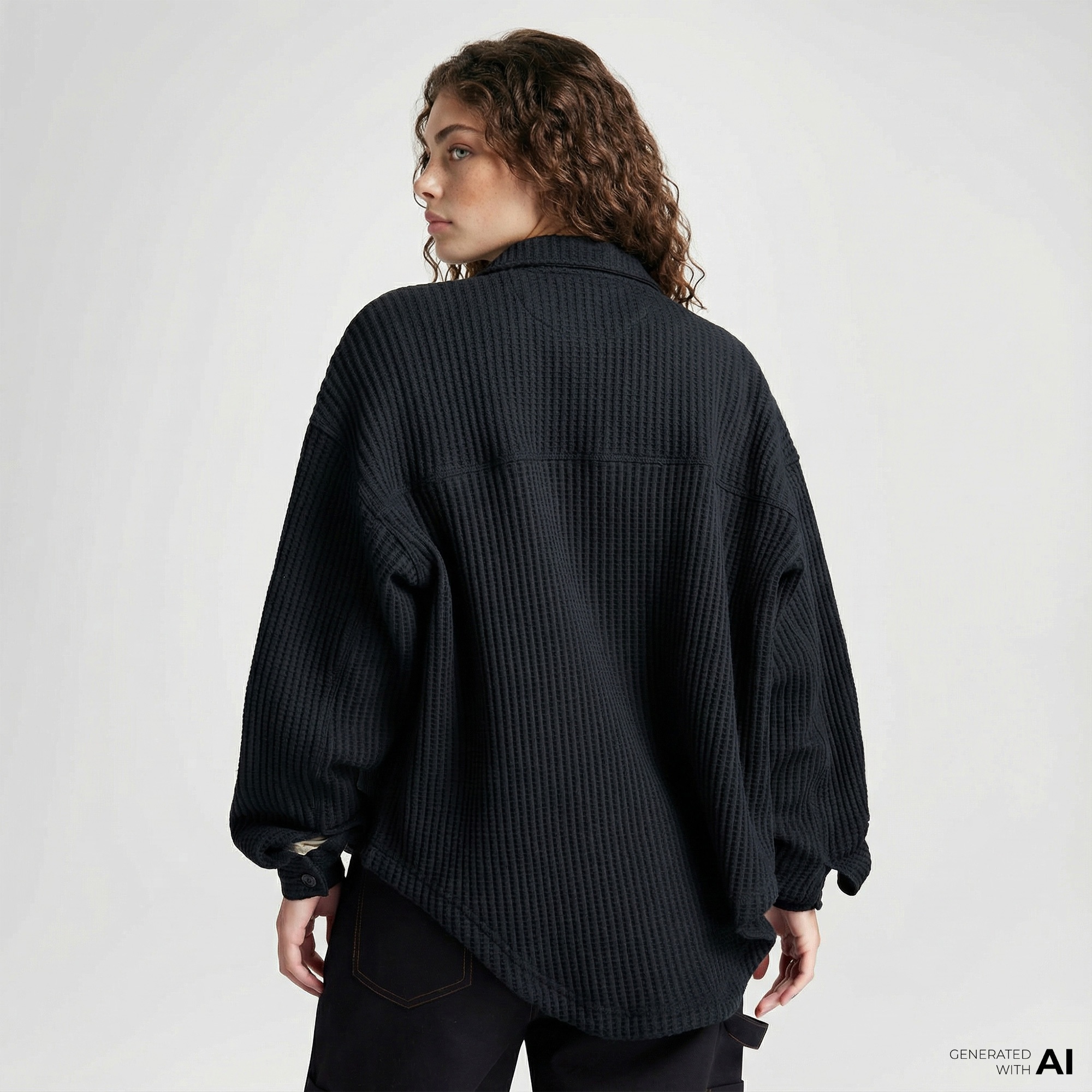 Converse Kadın Oversize Fit Siyah Gömlek