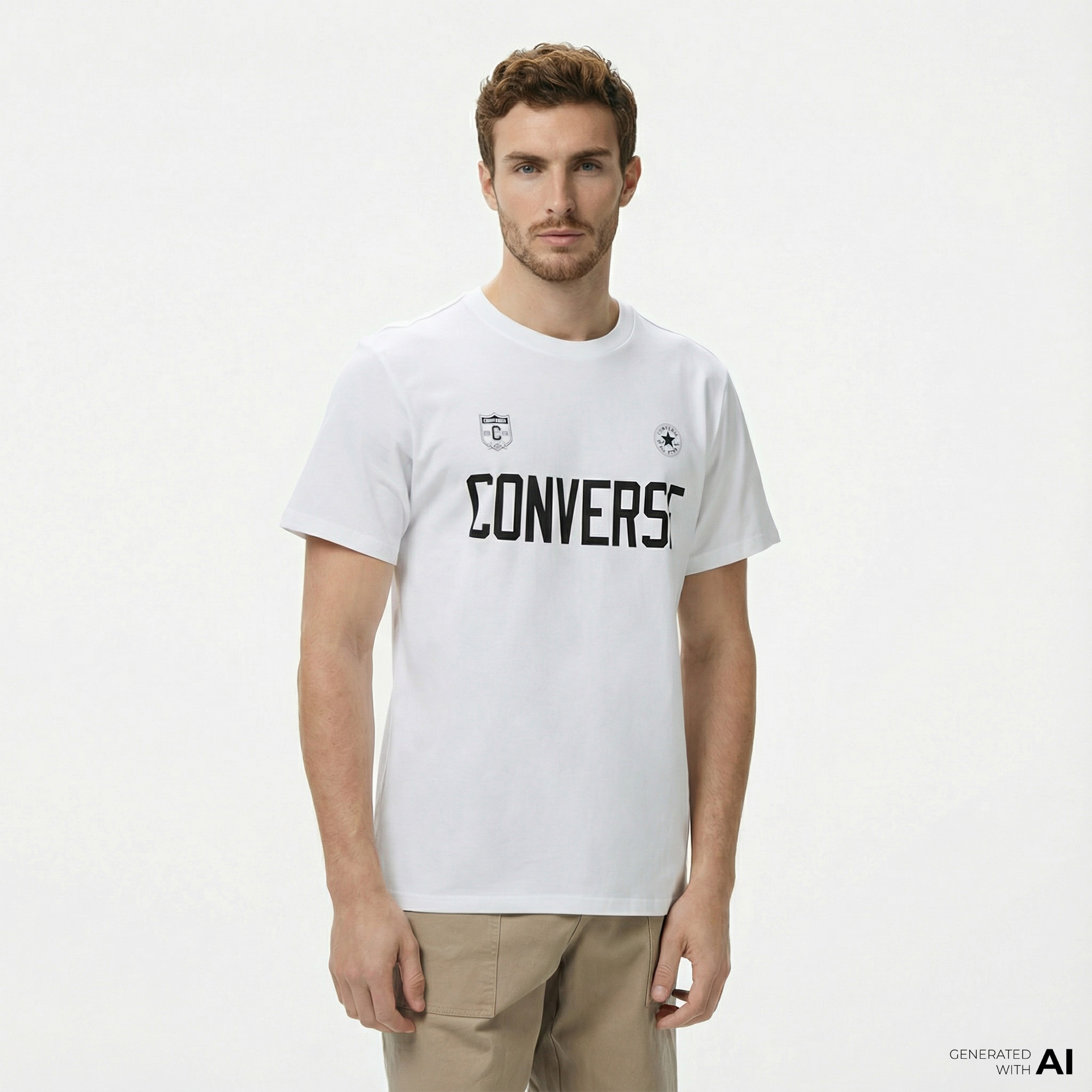  Converse Erkek Baskılı Beyaz T-Shirt