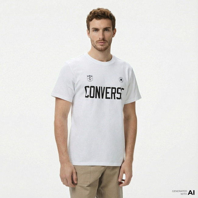  Converse Erkek Baskılı Beyaz T-Shirt