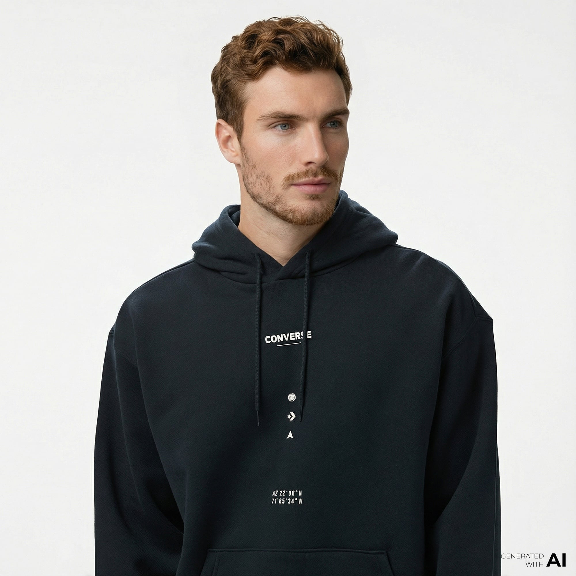 Converse Erkek Loose Fit Siyah Hoodie