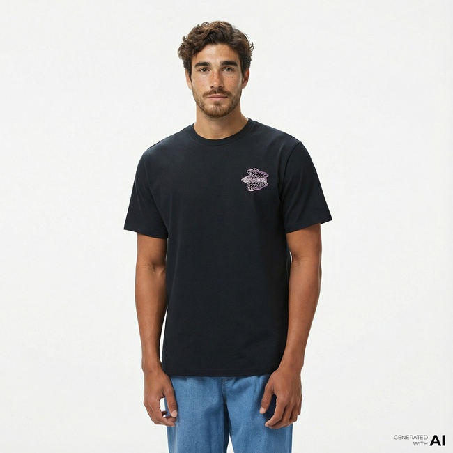  Converse Erkek Loose Fit Grafik Baskılı Siyah T-Shirt