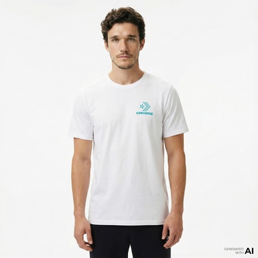  Converse Erkek Grafik Baskılı Beyaz T-Shirt