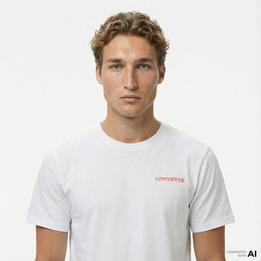  Converse Erkek Grafik Baskılı Beyaz T-Shirt