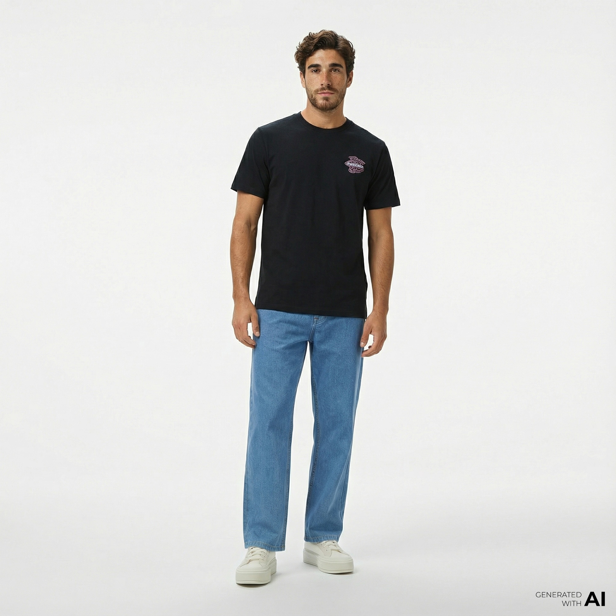 Converse Erkek Loose Fit Grafik Baskılı Siyah T-Shirt