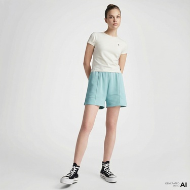  Converse Kadın Star Chevron Açık Mavi Şort