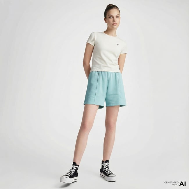  Converse Kadın Star Chevron Açık Mavi Şort