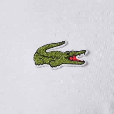  Lacoste Unisex Loose Fit Bisiklet Yaka Beyaz T-Shirt